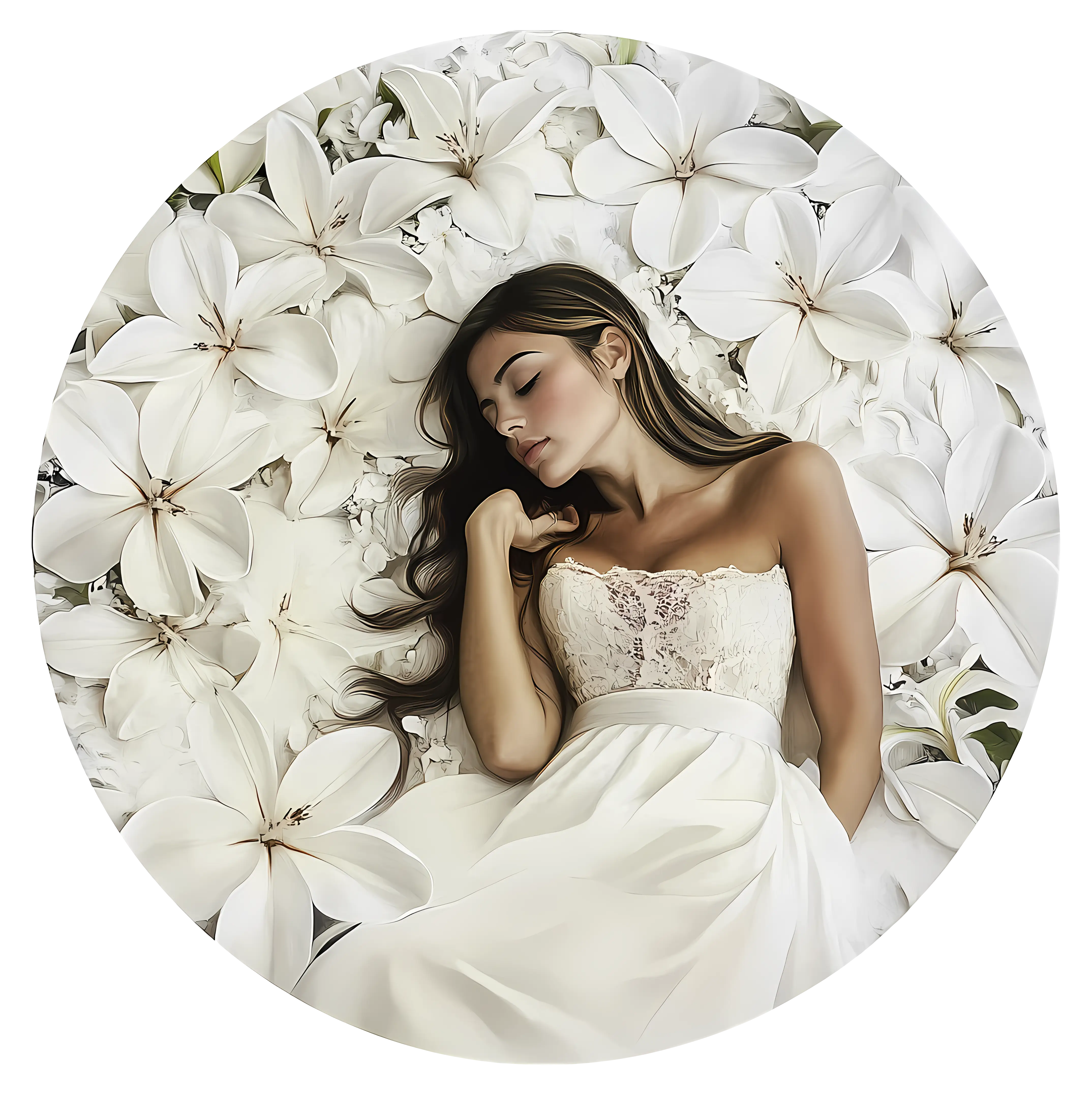 Woman Resting in Flowers