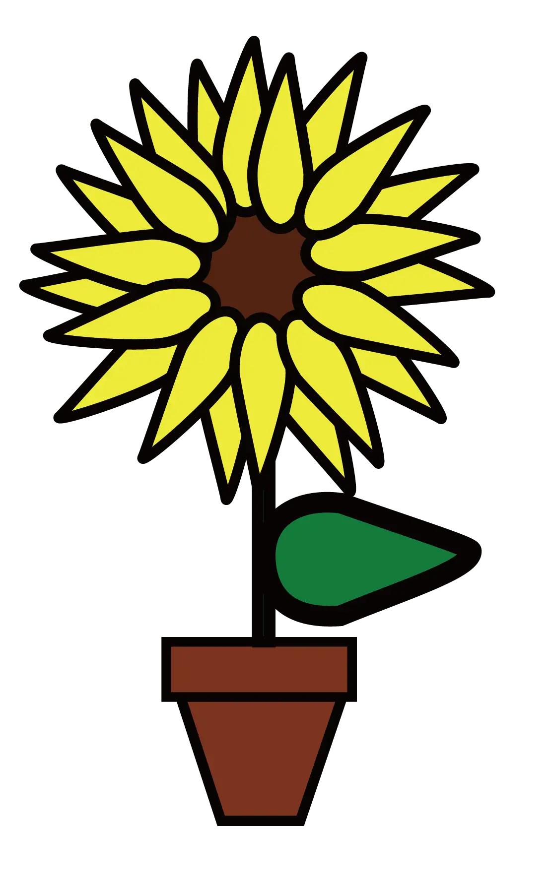 Cartoon Sunflower in a Pot