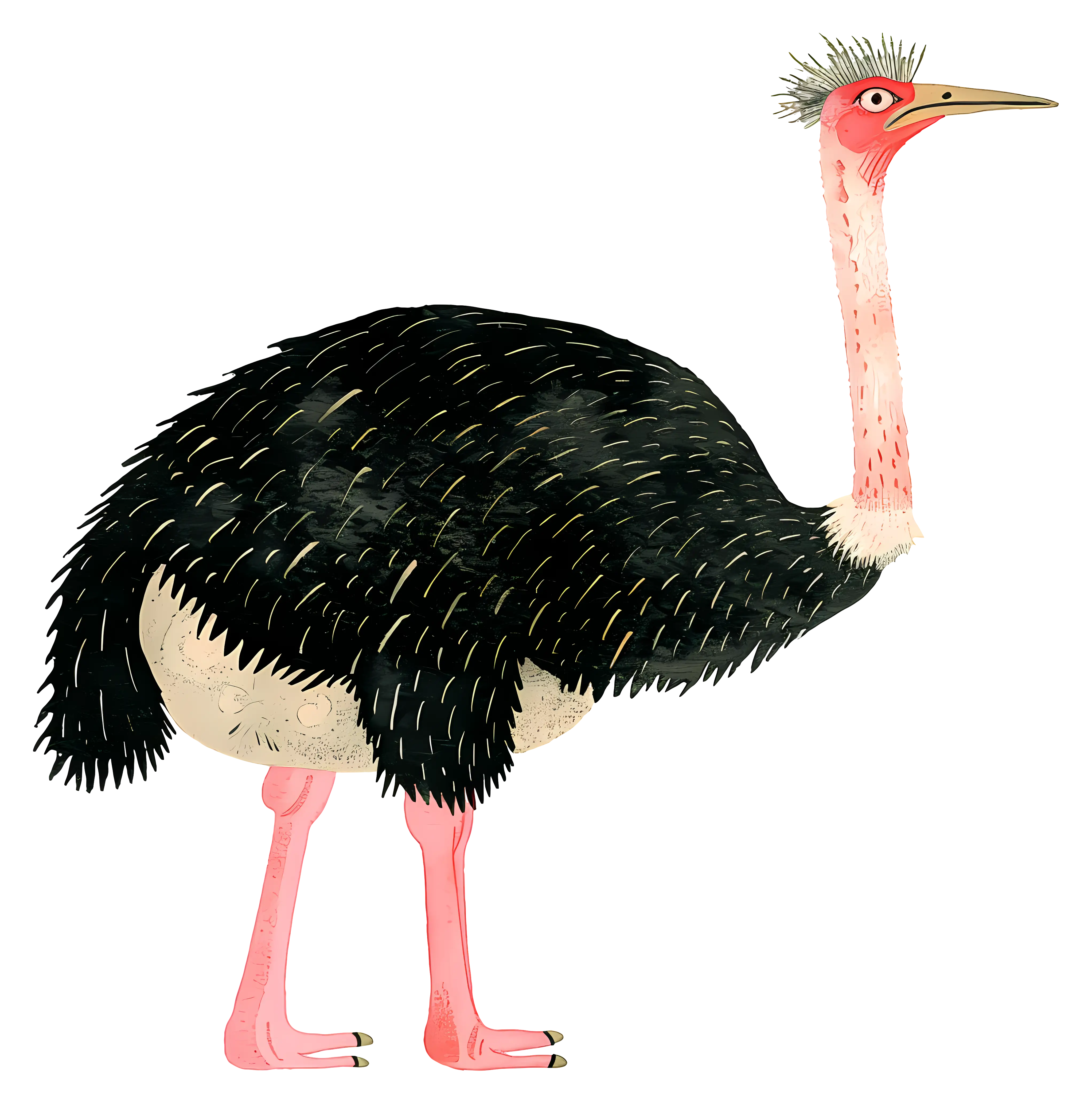 Ostrich Illustration with Bold Colors