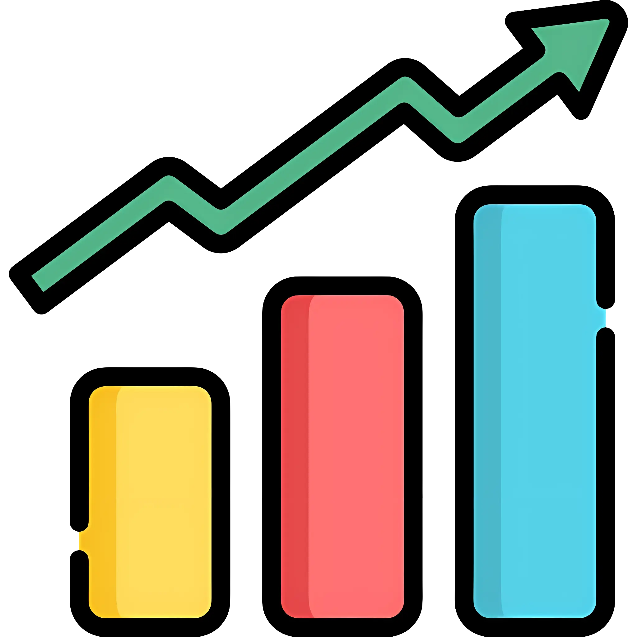 Colorful Bar Chart with Upward Trend