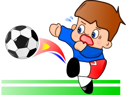 Cartoon Soccer Player Kicking Ball