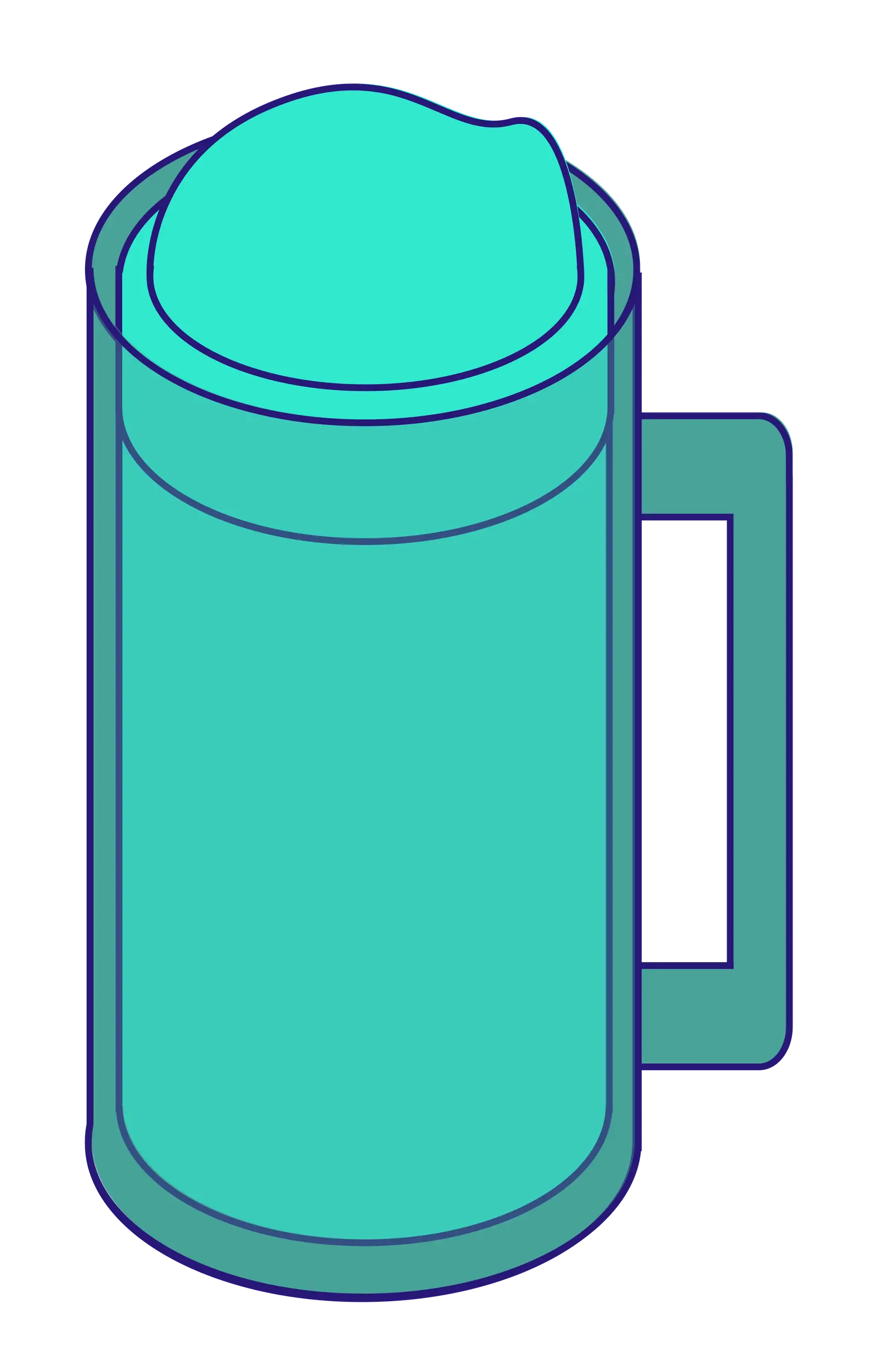 Green Beer Mug Illustration with Foam