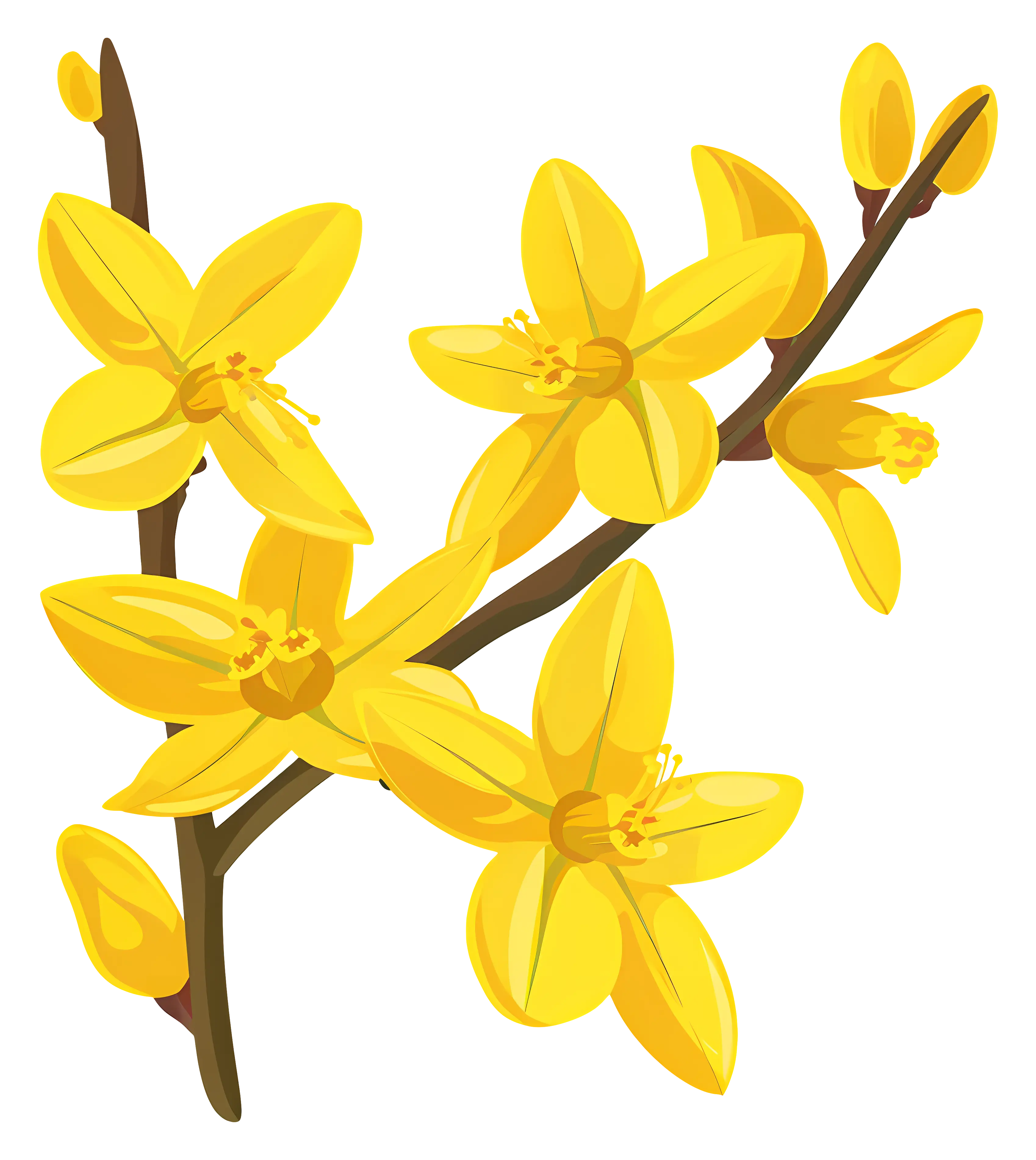 Yellow Flowers on a Branch