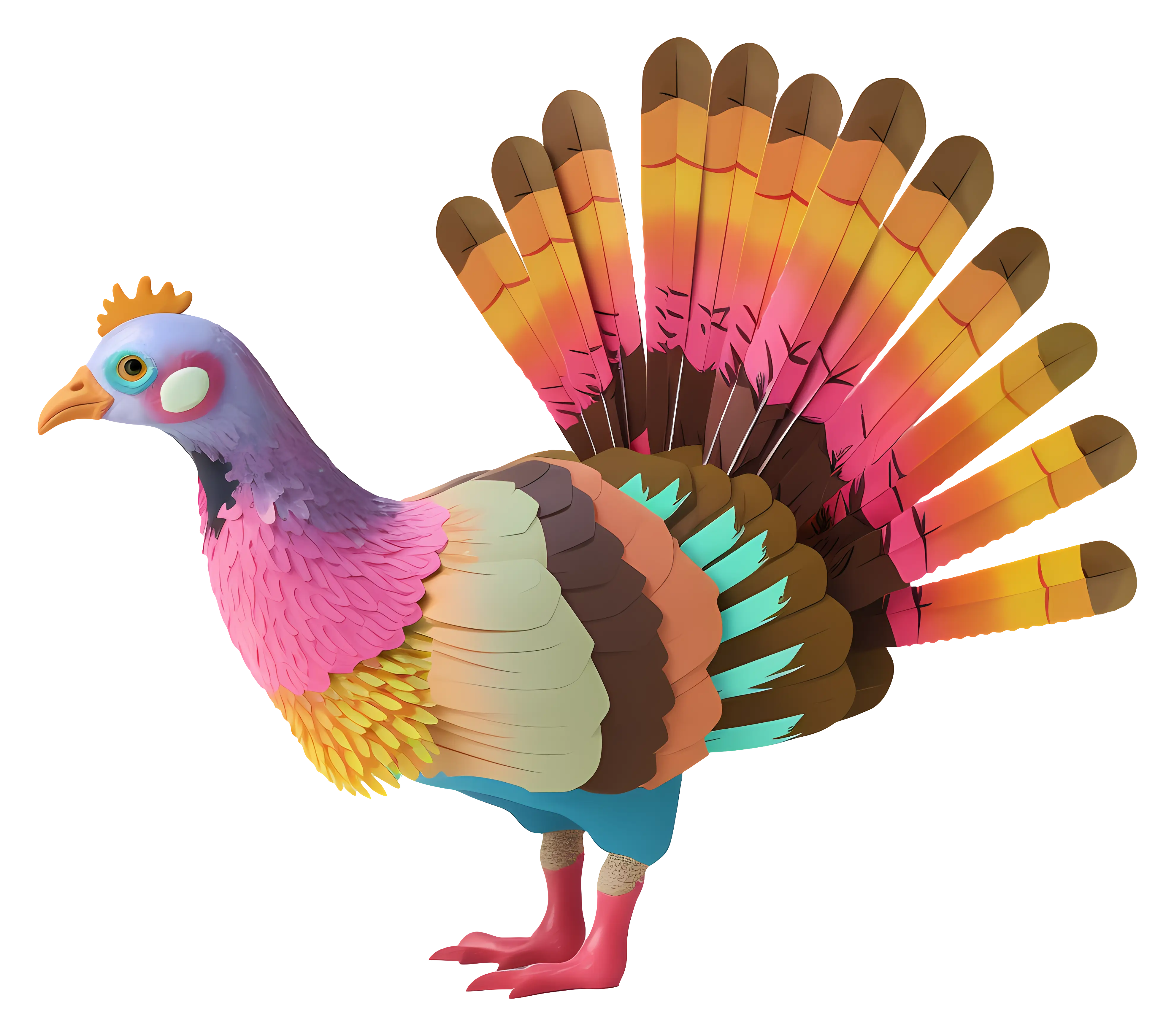 Colorful Turkey Illustration for Thanksgiving