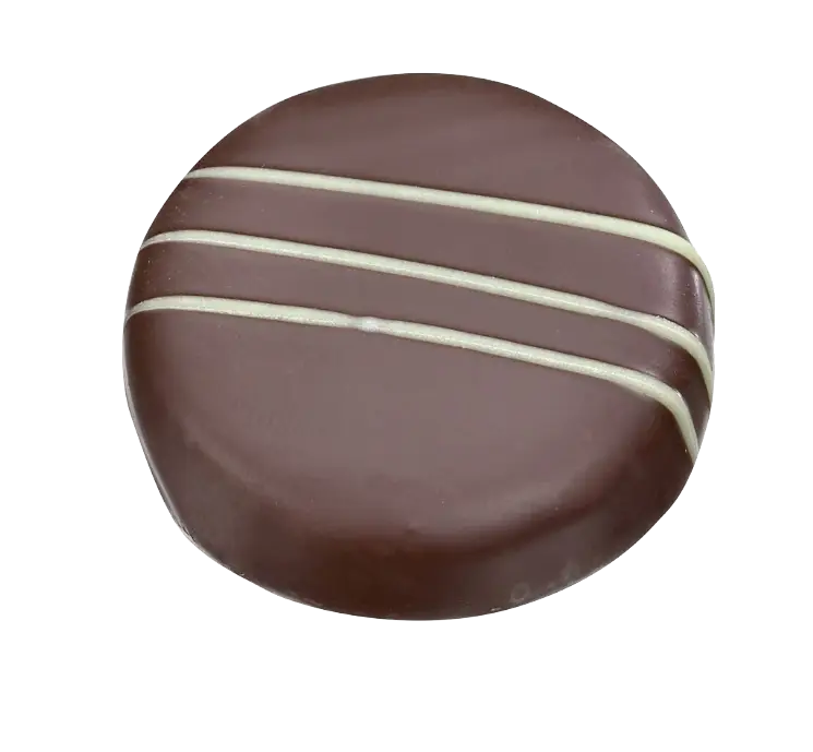 Delicious Chocolate Dessert with White Stripes
