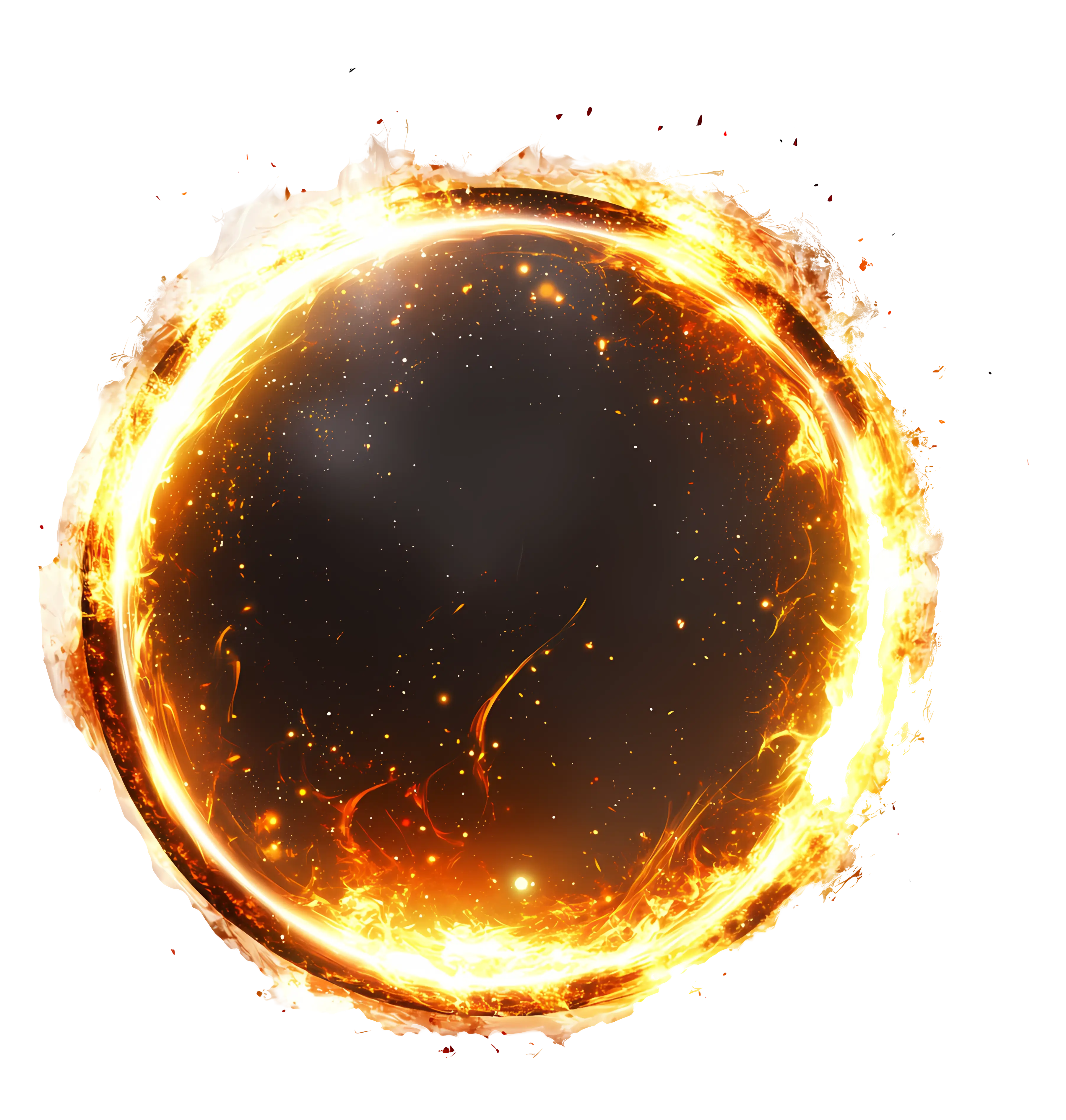 Fiery Circle Abstract Art