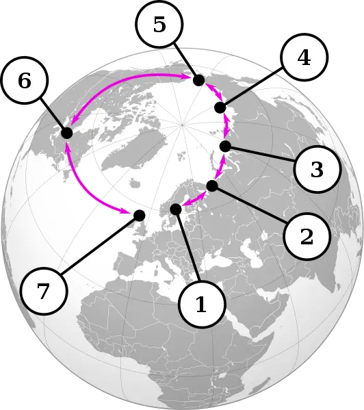 World Map with Routes
