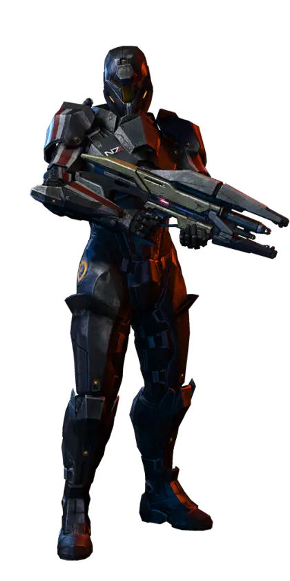 Futuristic Armored Soldier Holding Advanced Weaponry