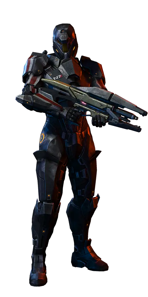 Futuristic Armored Soldier Holding Advanced Weaponry