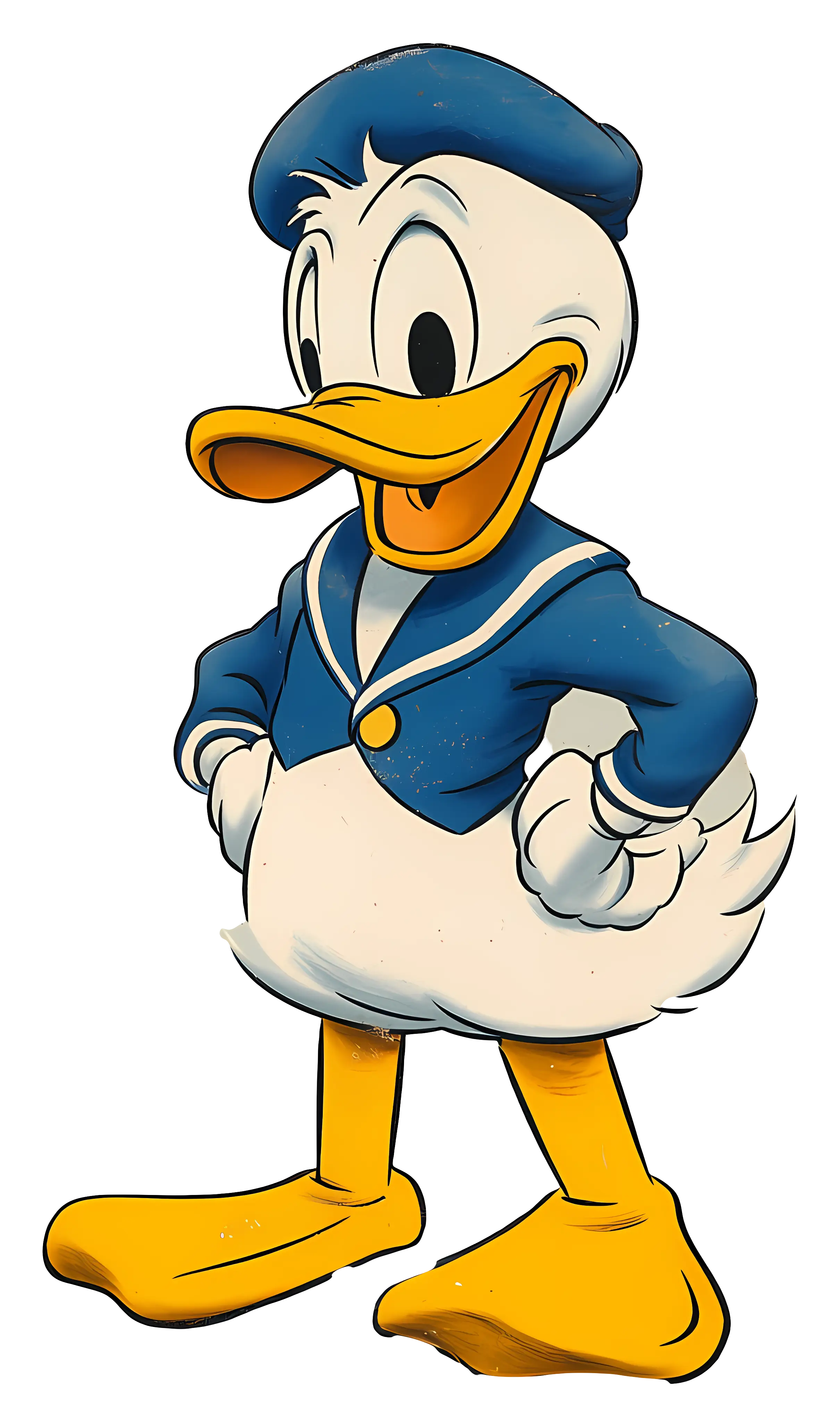 Cartoon Duck in Navy Style Attire