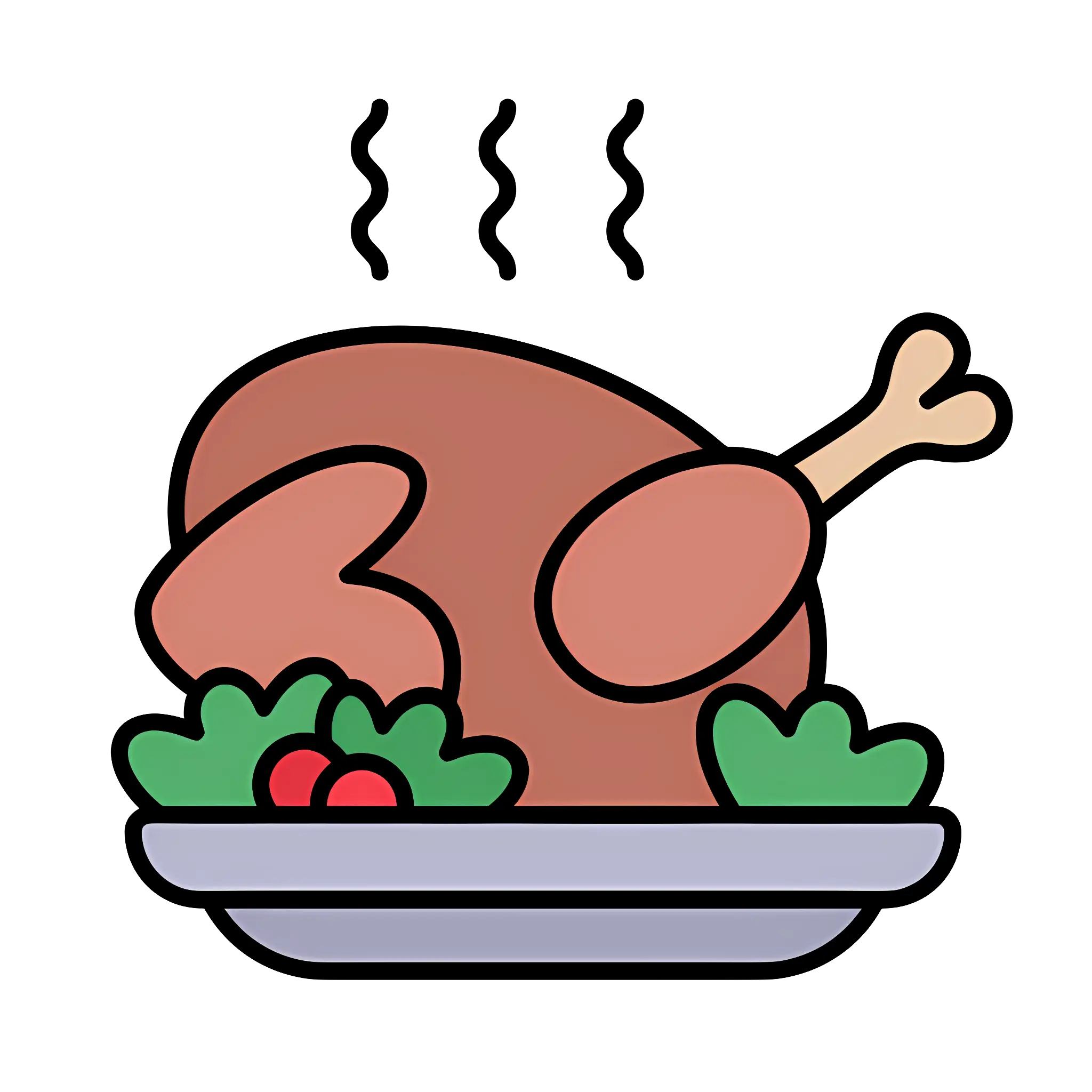 Steaming Roasted Turkey with Garnish