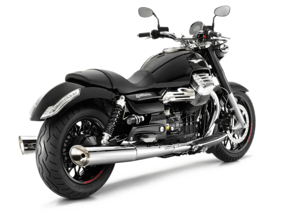 Black Motorcycle with Shiny Chrome Details