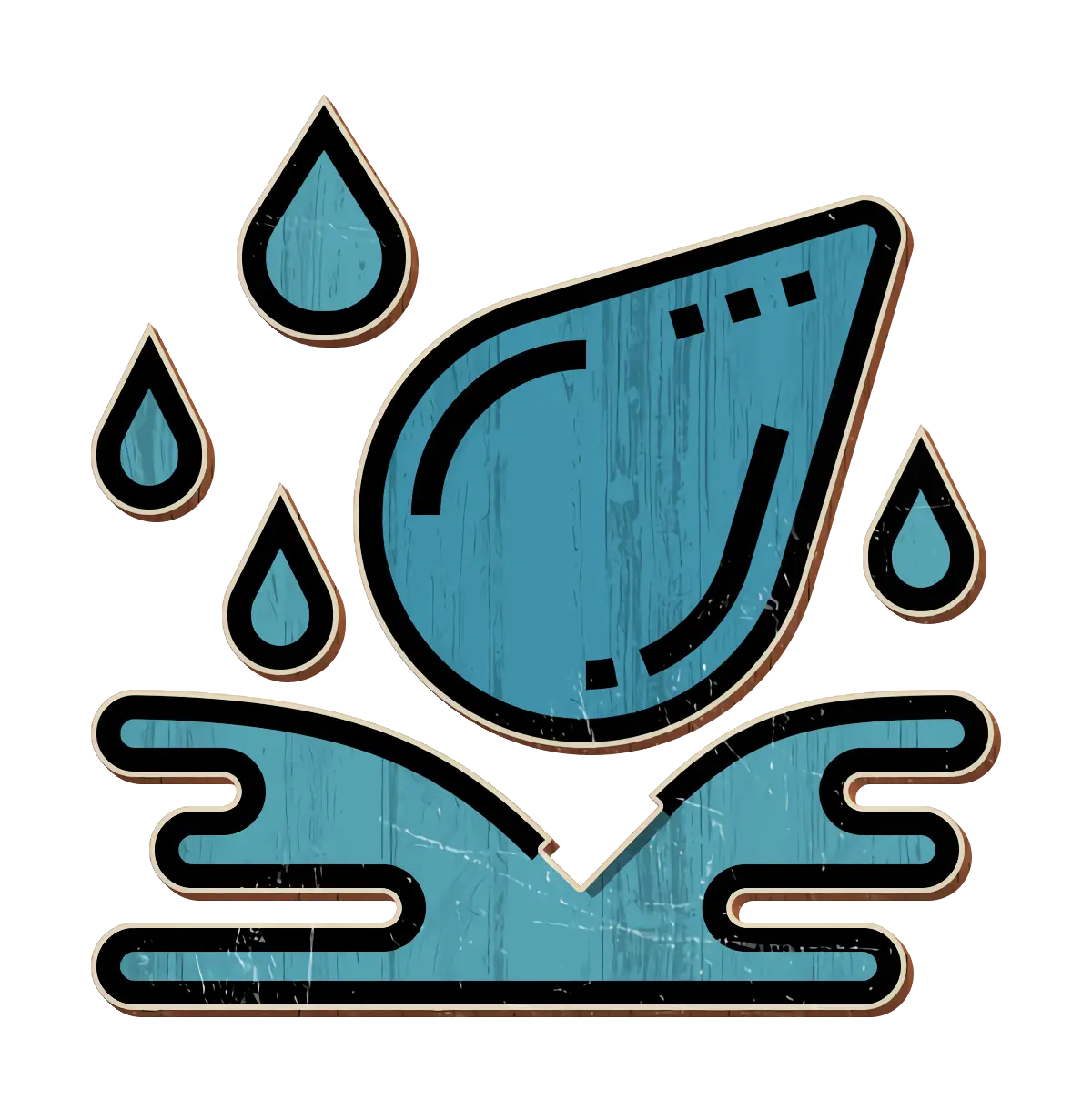 Illustration of Water Drops and Splash