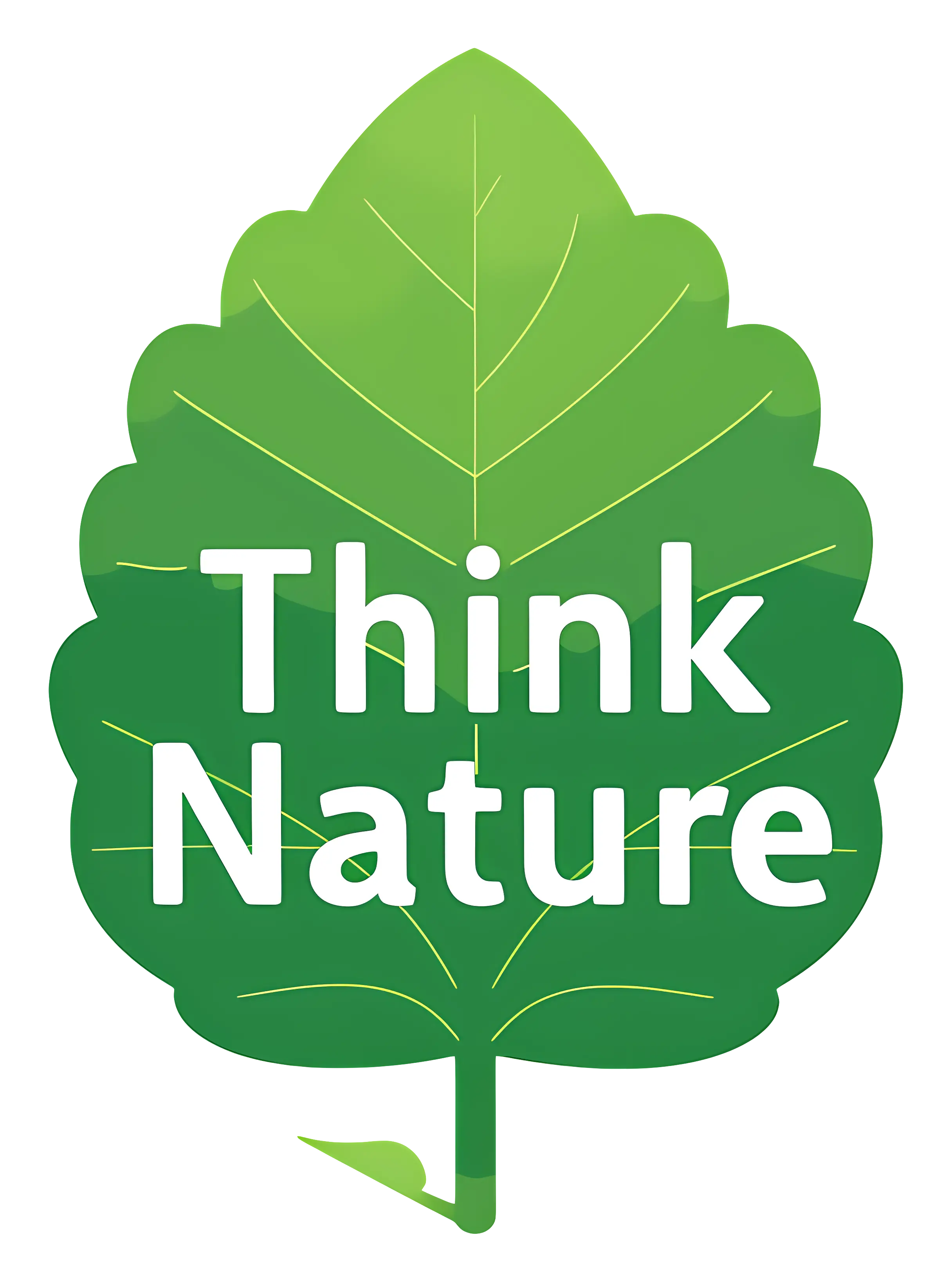 Green Leaf with Think Nature Text