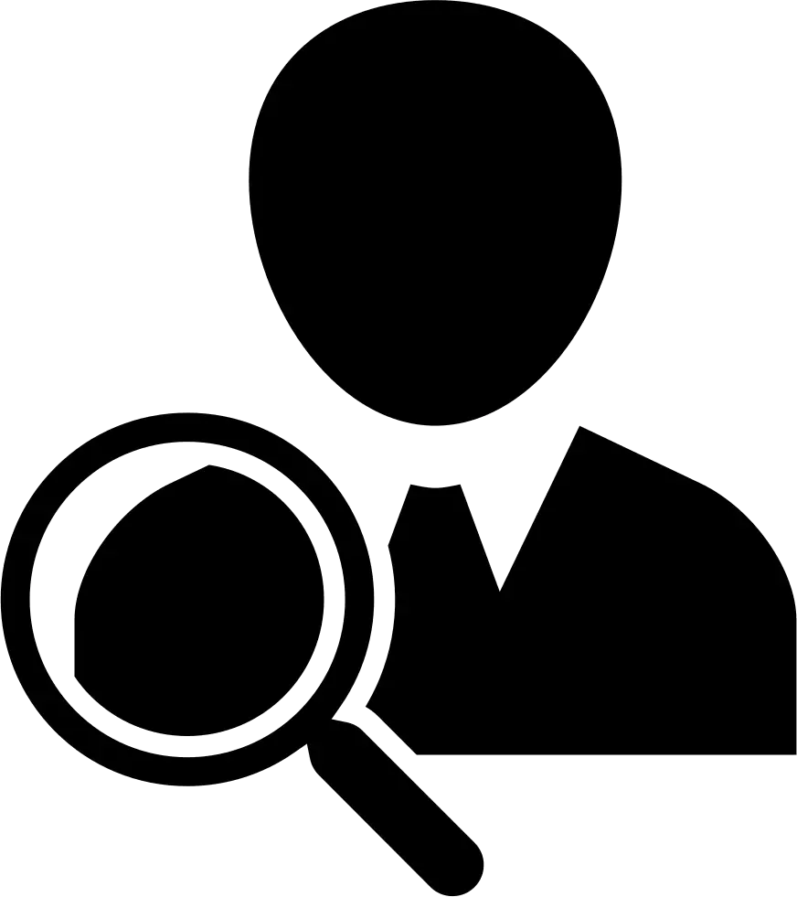 Silhouette of Figure with Magnifying Glass