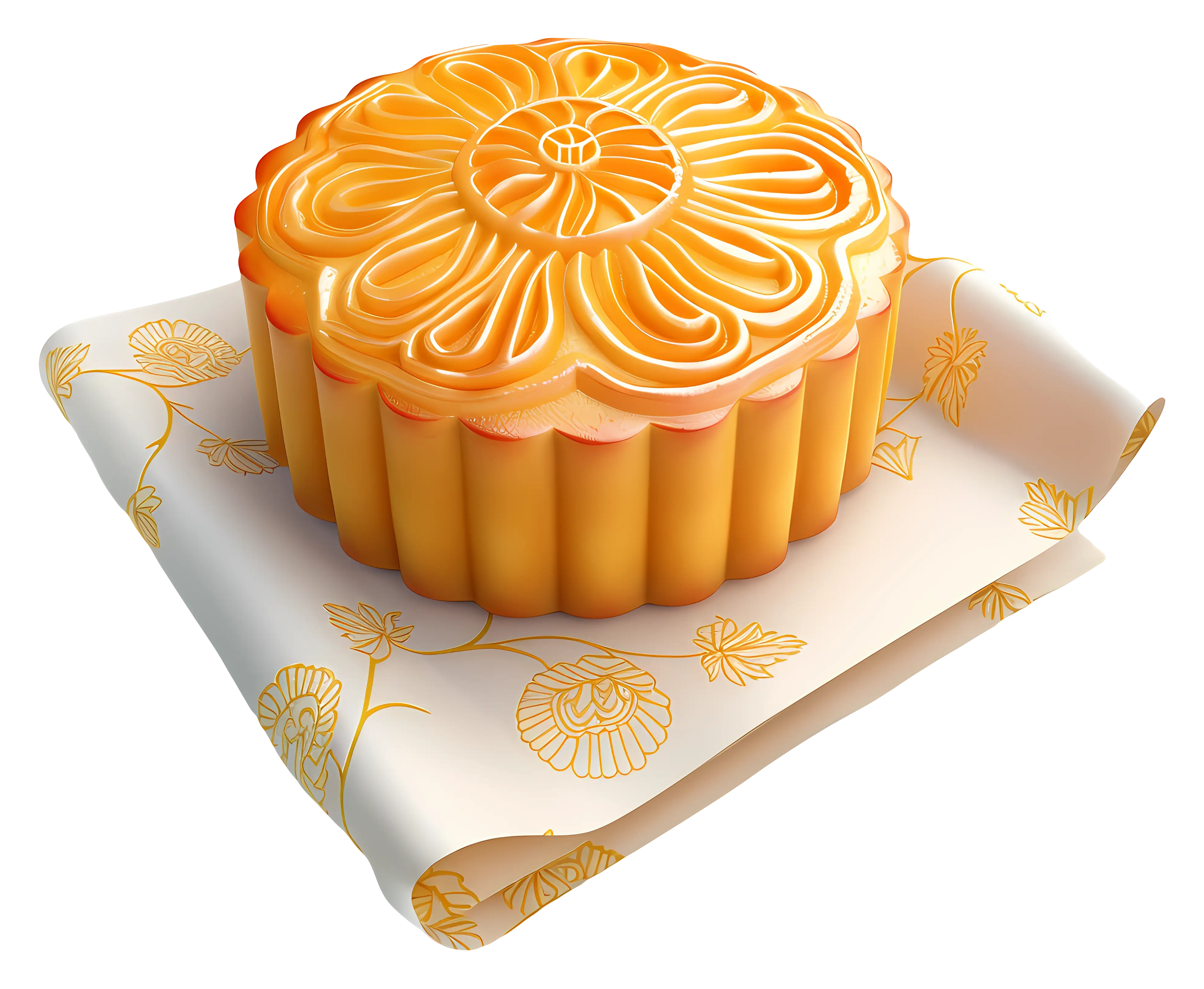 Yellow Mooncake on Paper