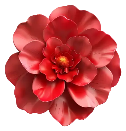 Red Blooming Flower Illustration