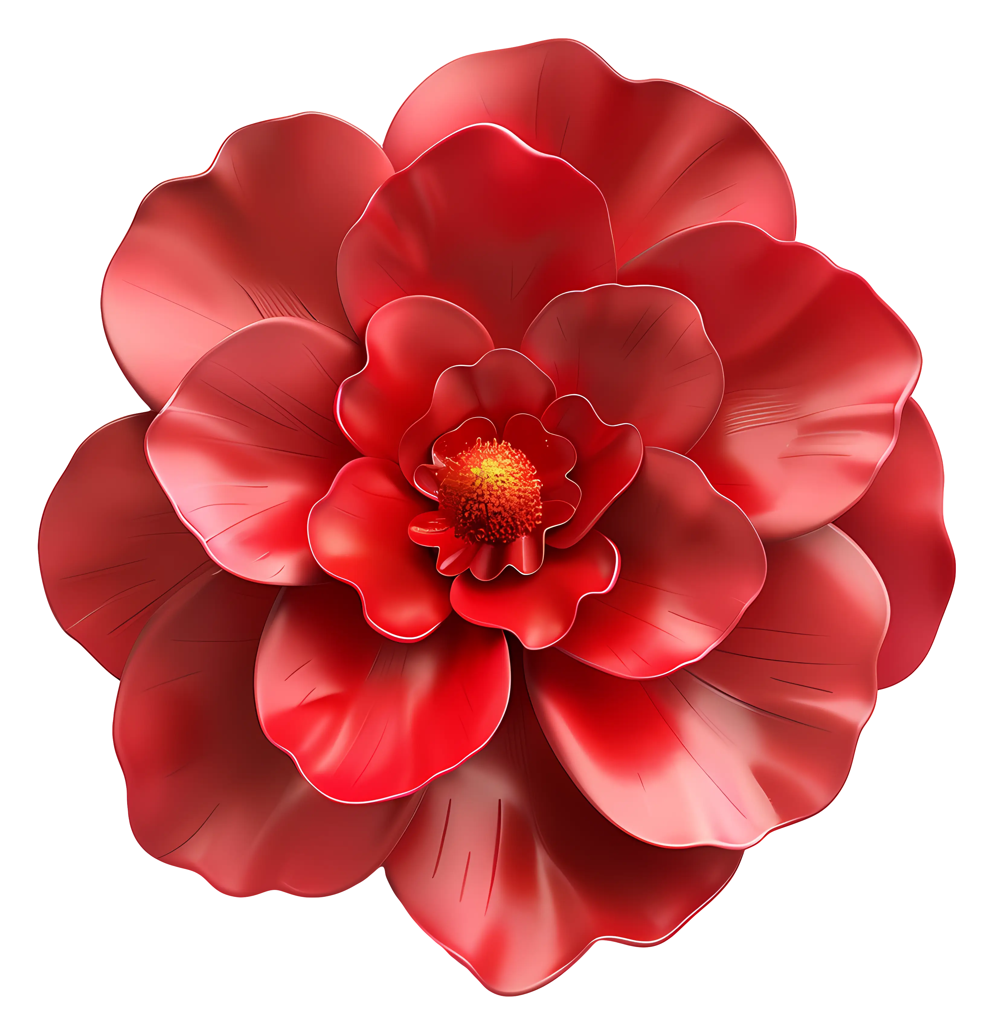 Red Blooming Flower Illustration