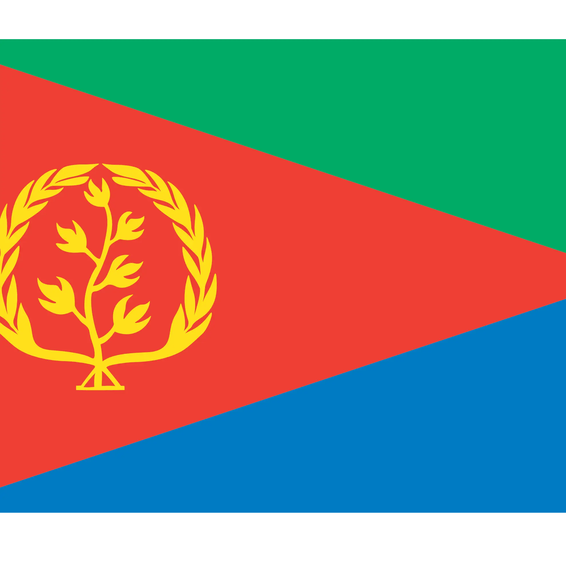 Eritrean National Flag with Olive Branch Emblem