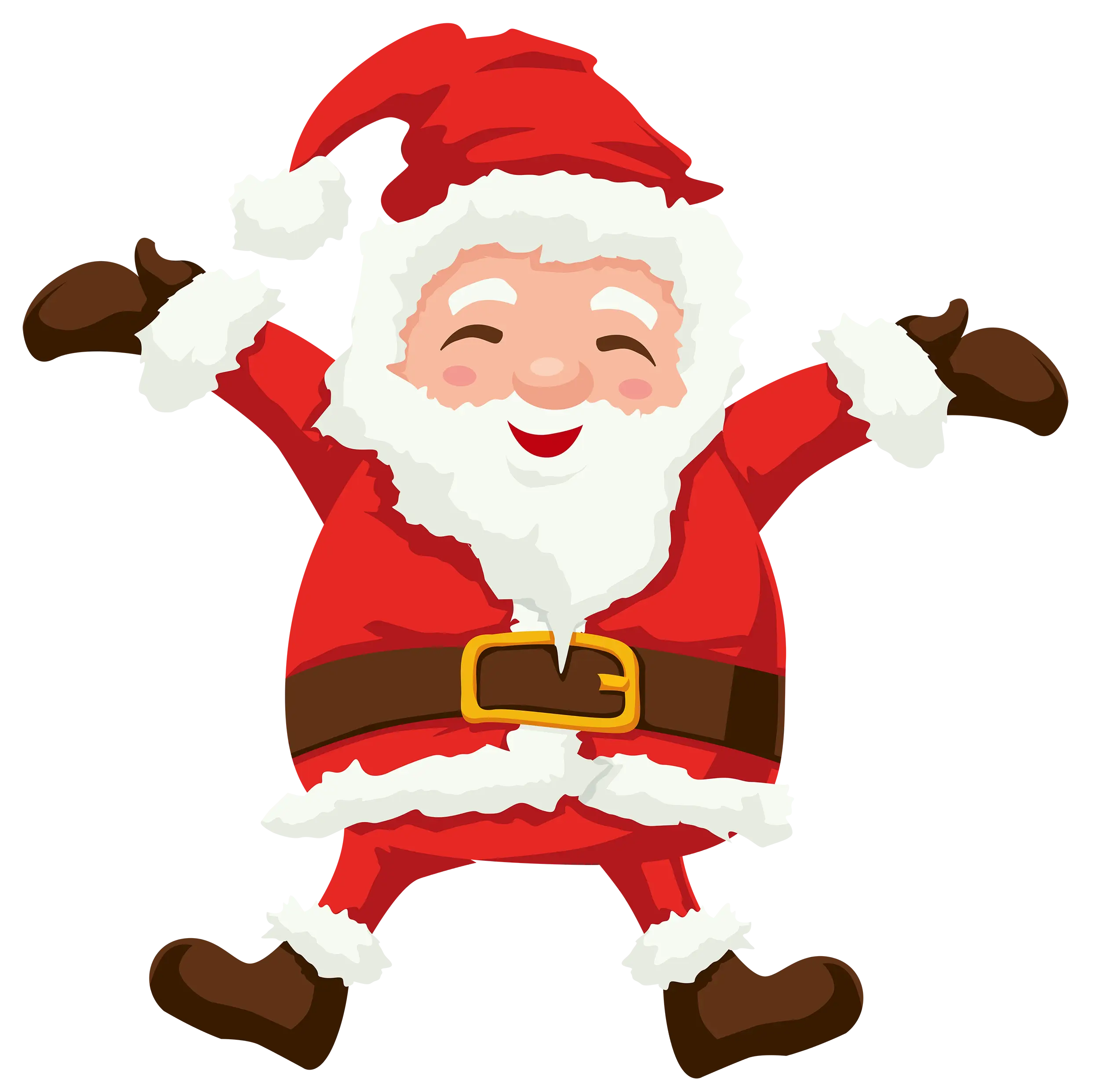 Cartoon Santa Claus in Red Suit
