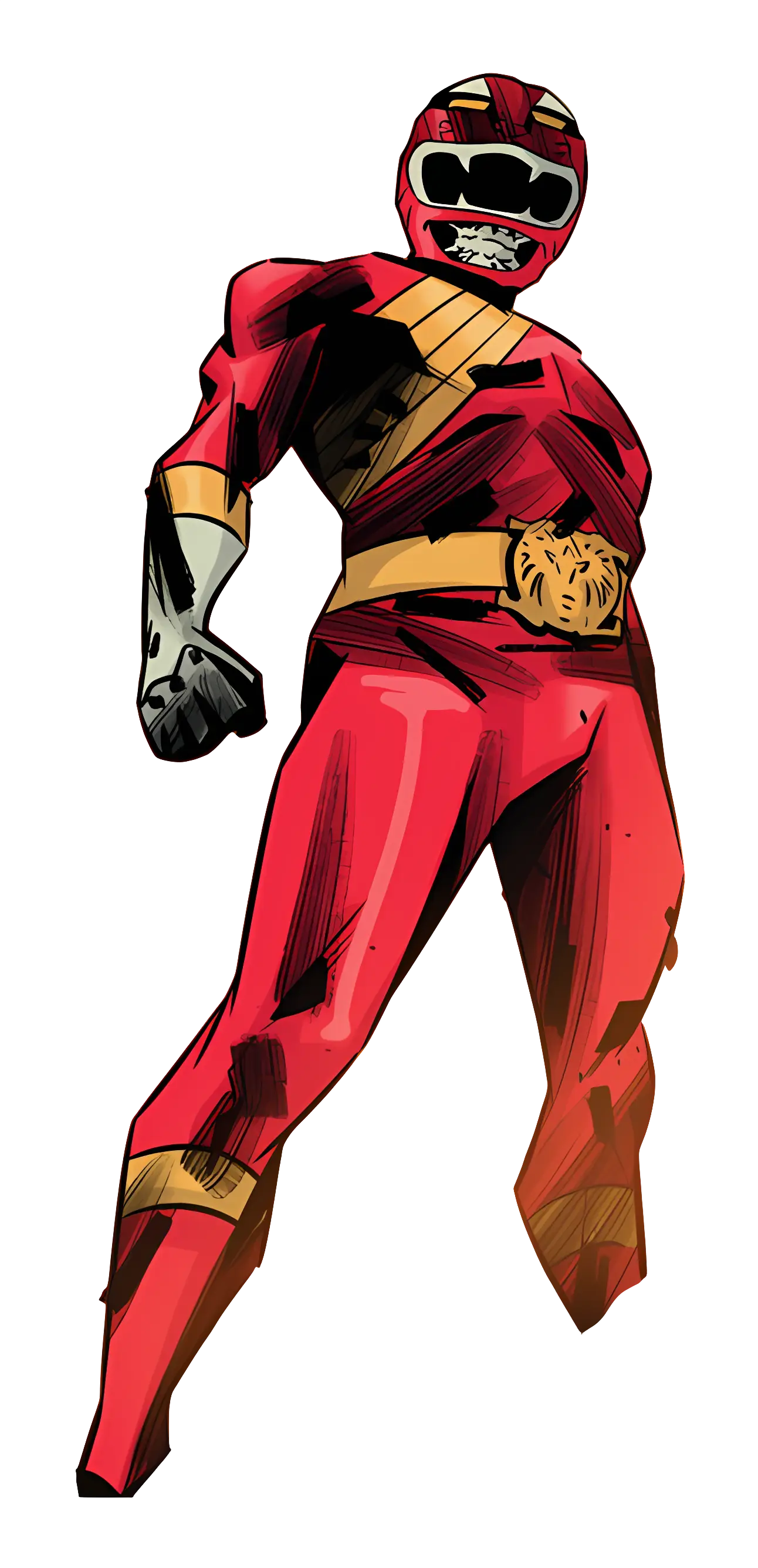 Red Superhero in Action