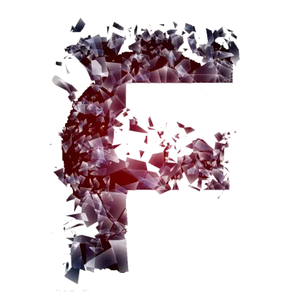 Shattered Letter F Design