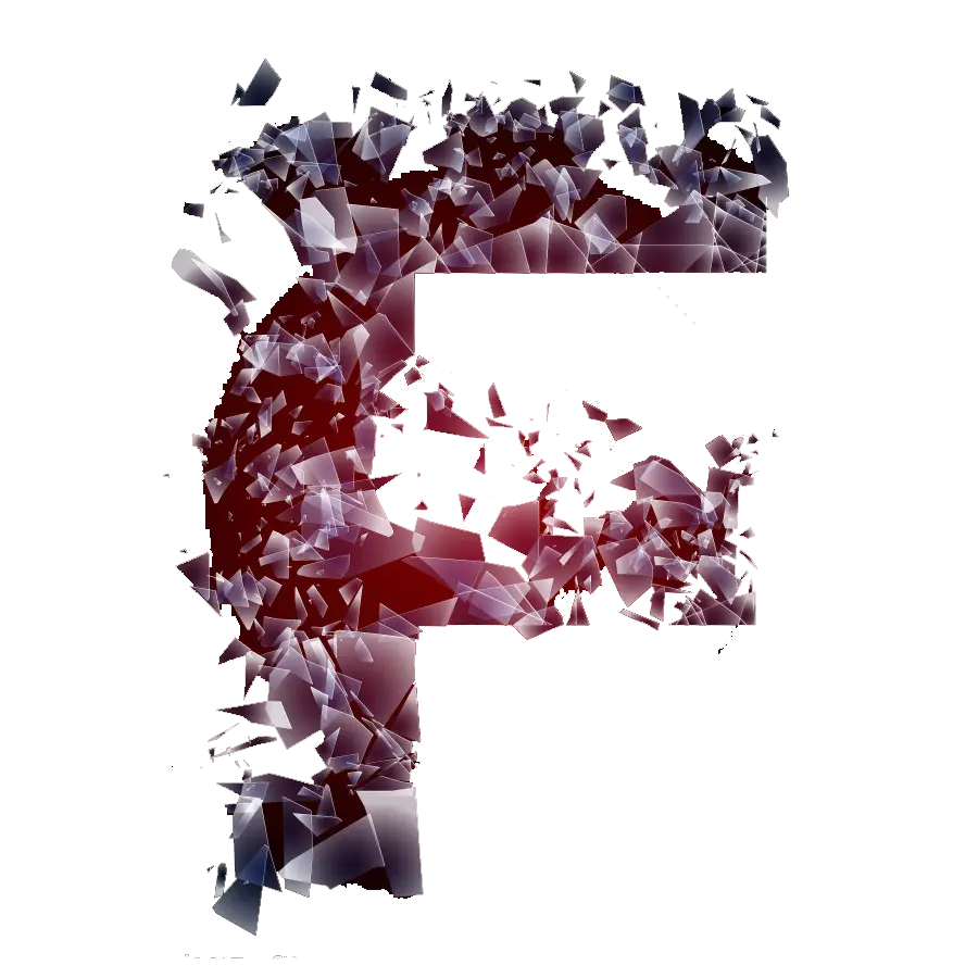Shattered Letter F Design