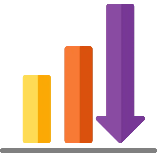 Declining Bar Graph Icon