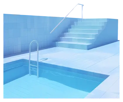 Blue Swimming Pool with Ladder