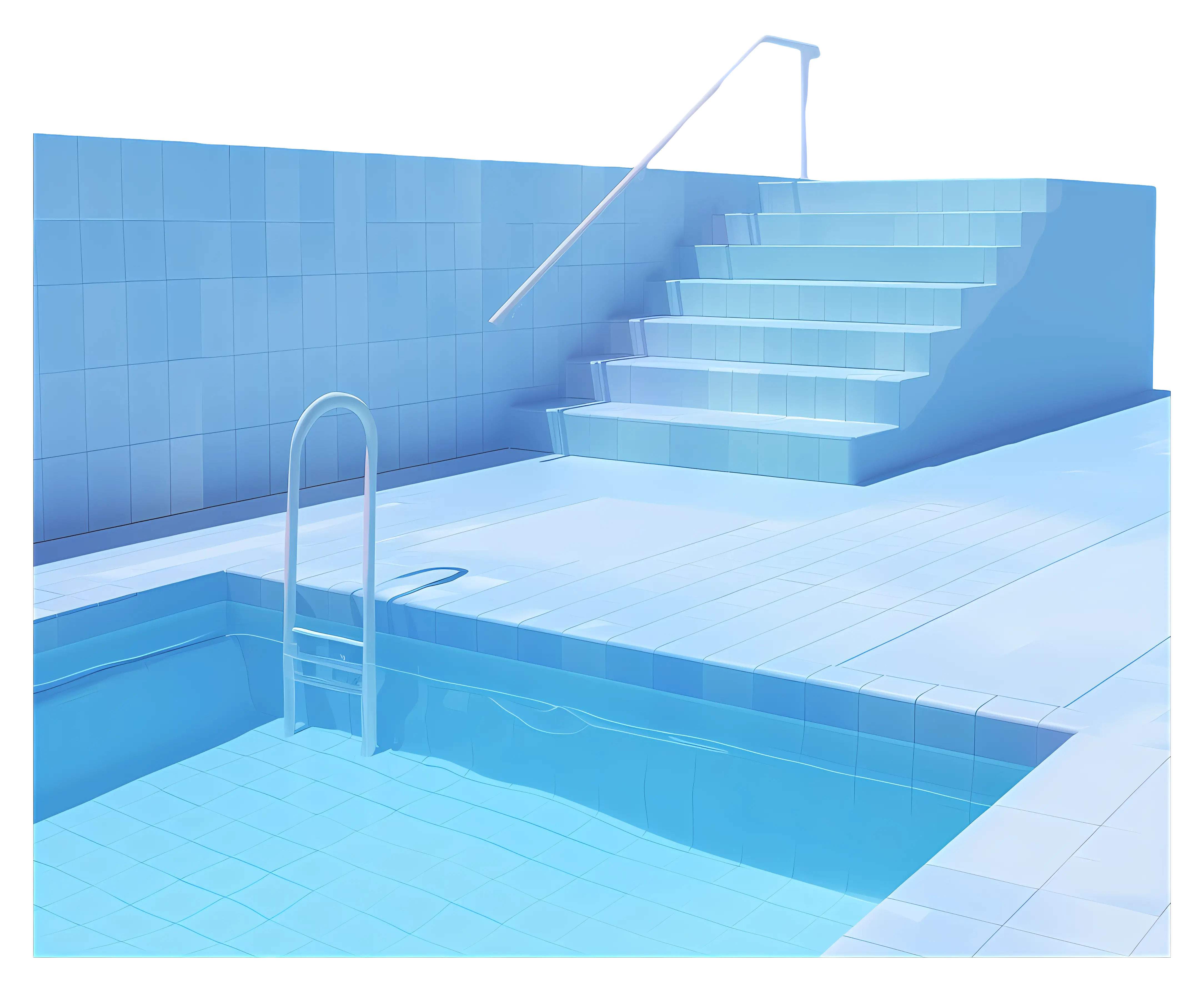 Blue Swimming Pool with Ladder