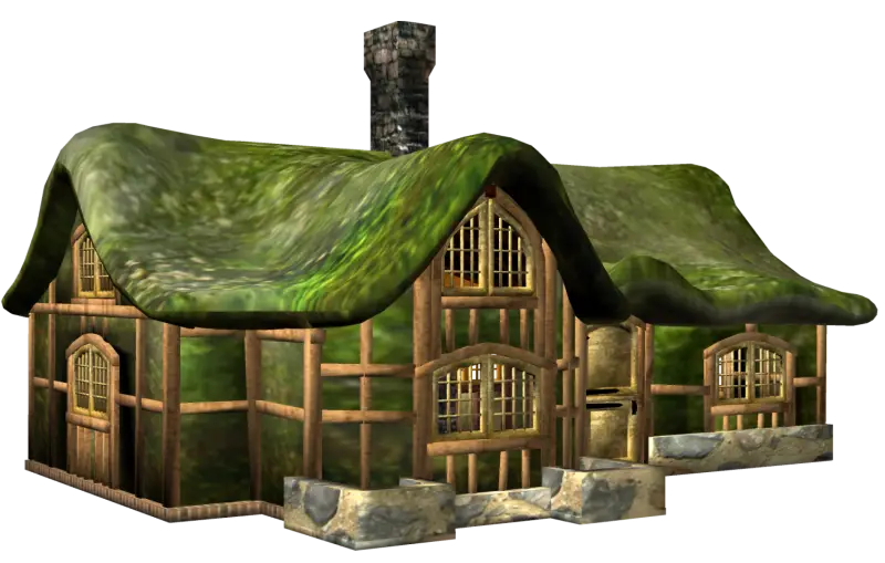 Fairy Tale Green Roofed Cottage