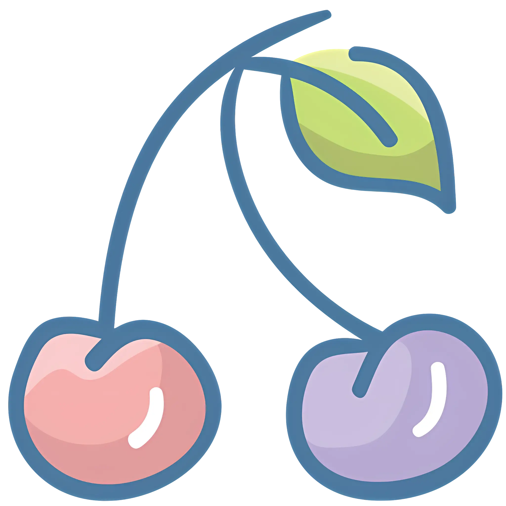 Cute Cherries with Leaf
