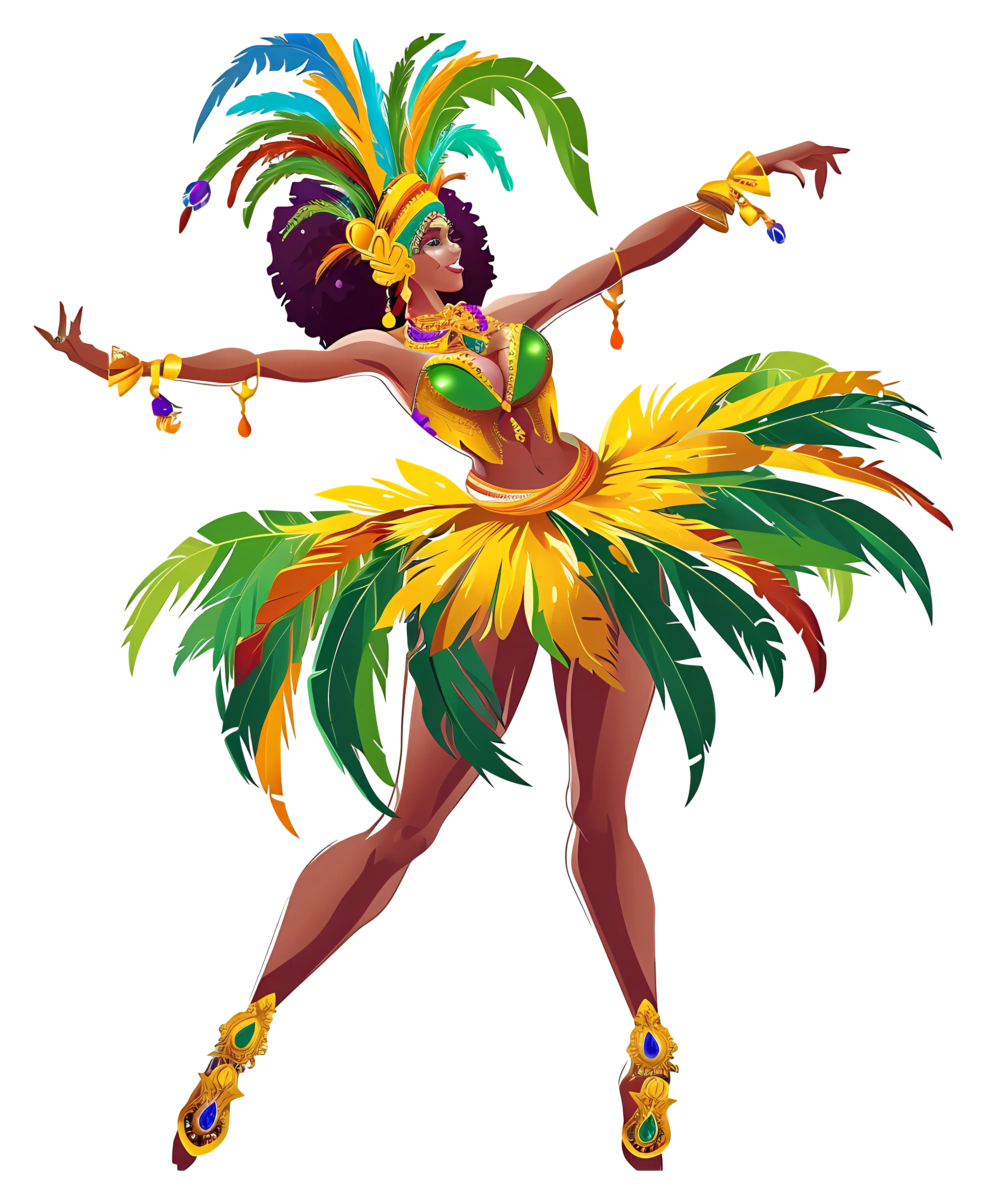 Vibrant Carnival Dancer in Festive Attire