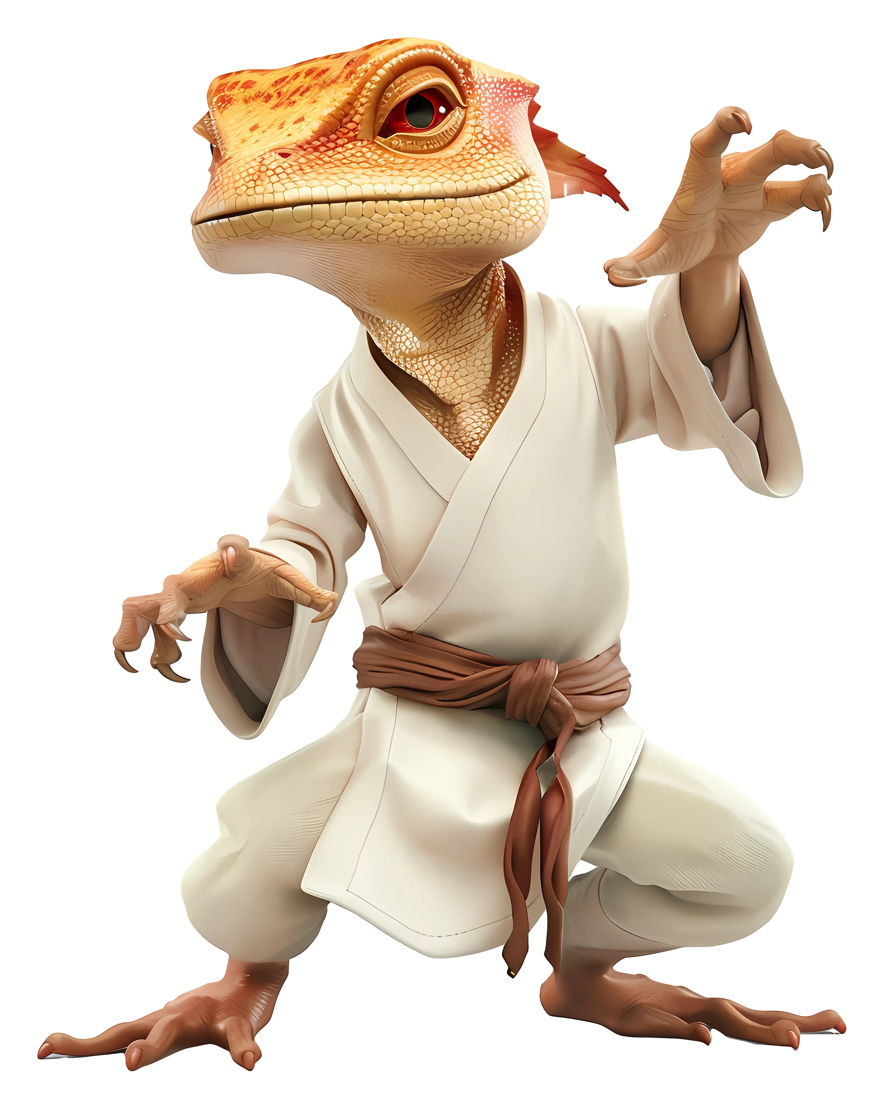 Lizard in Martial Arts Pose
