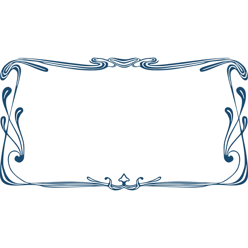Ornate Blue Vintage Frame Design