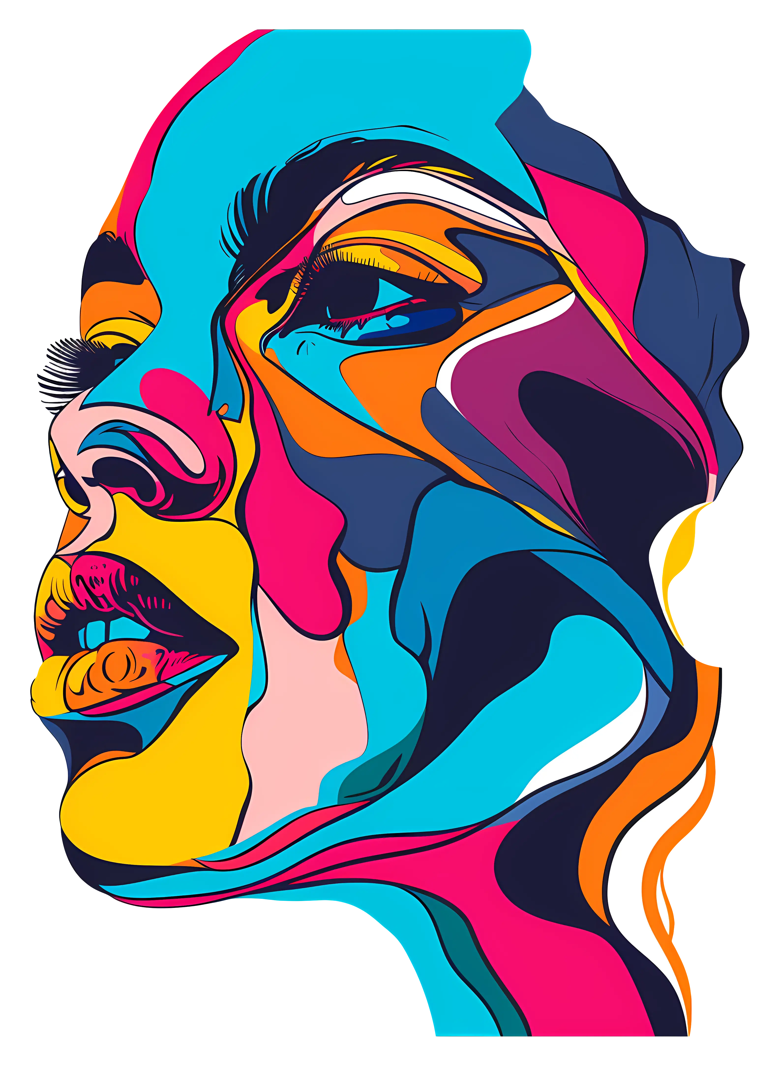 Colorful Abstract Face Illustration