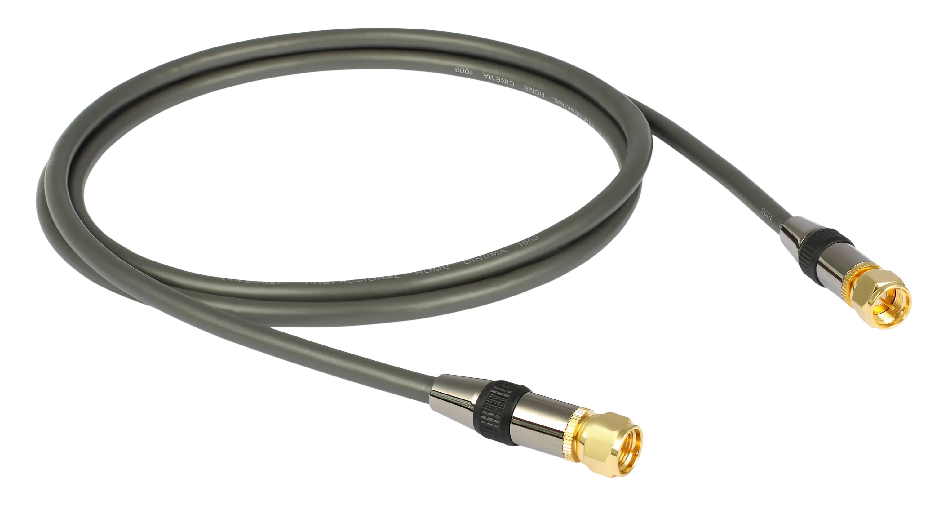 Gold Connector Black Coaxial Cable
