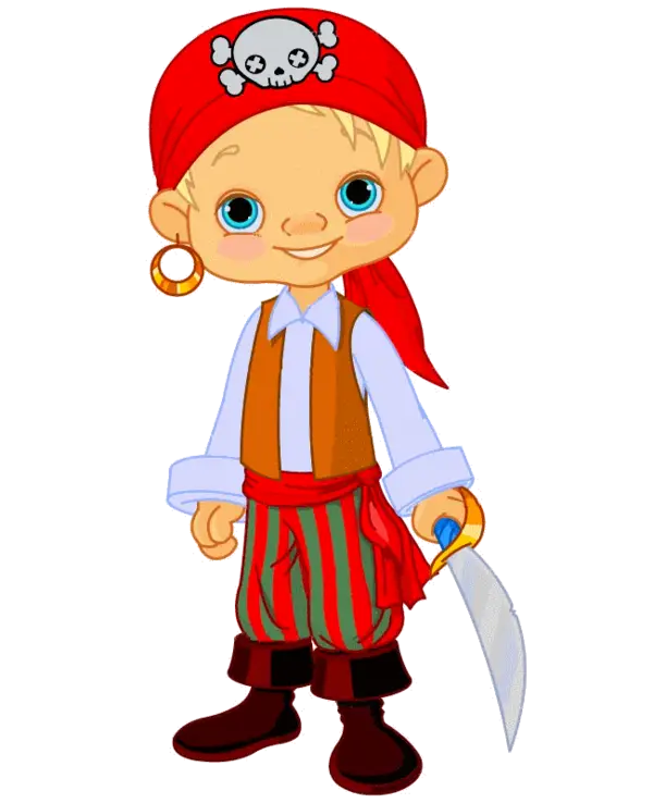 Cartoon Pirate Boy with Sword
