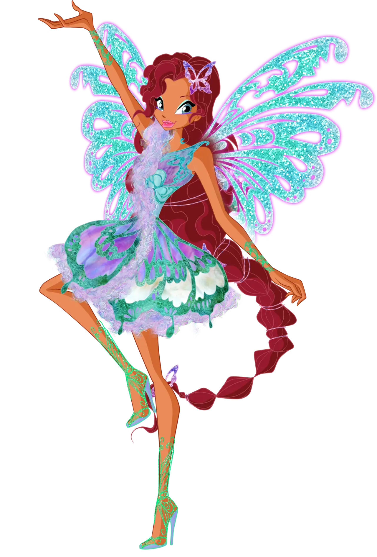 Fantasy Fairy with Colorful Wings Cartoon