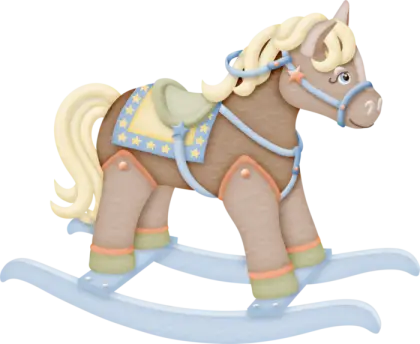 Colorful Wooden Rocking Horse Toy