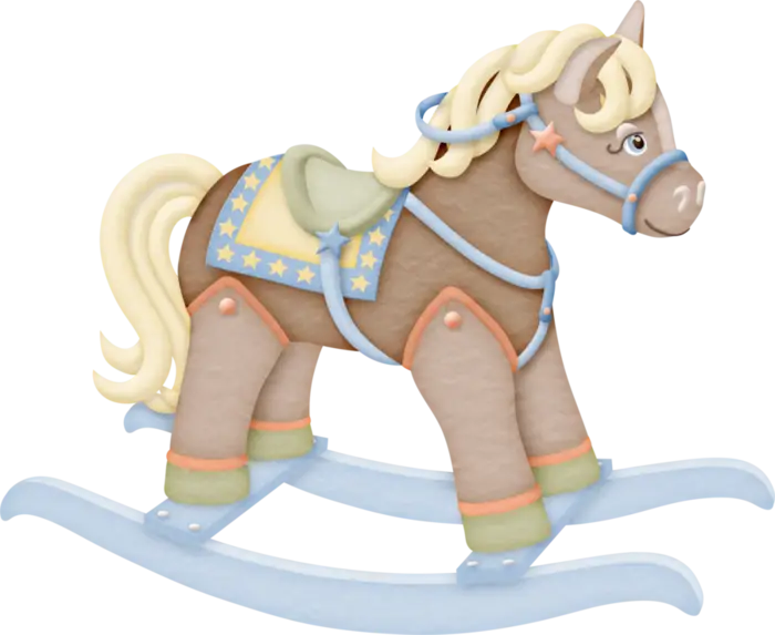 Colorful Wooden Rocking Horse Toy