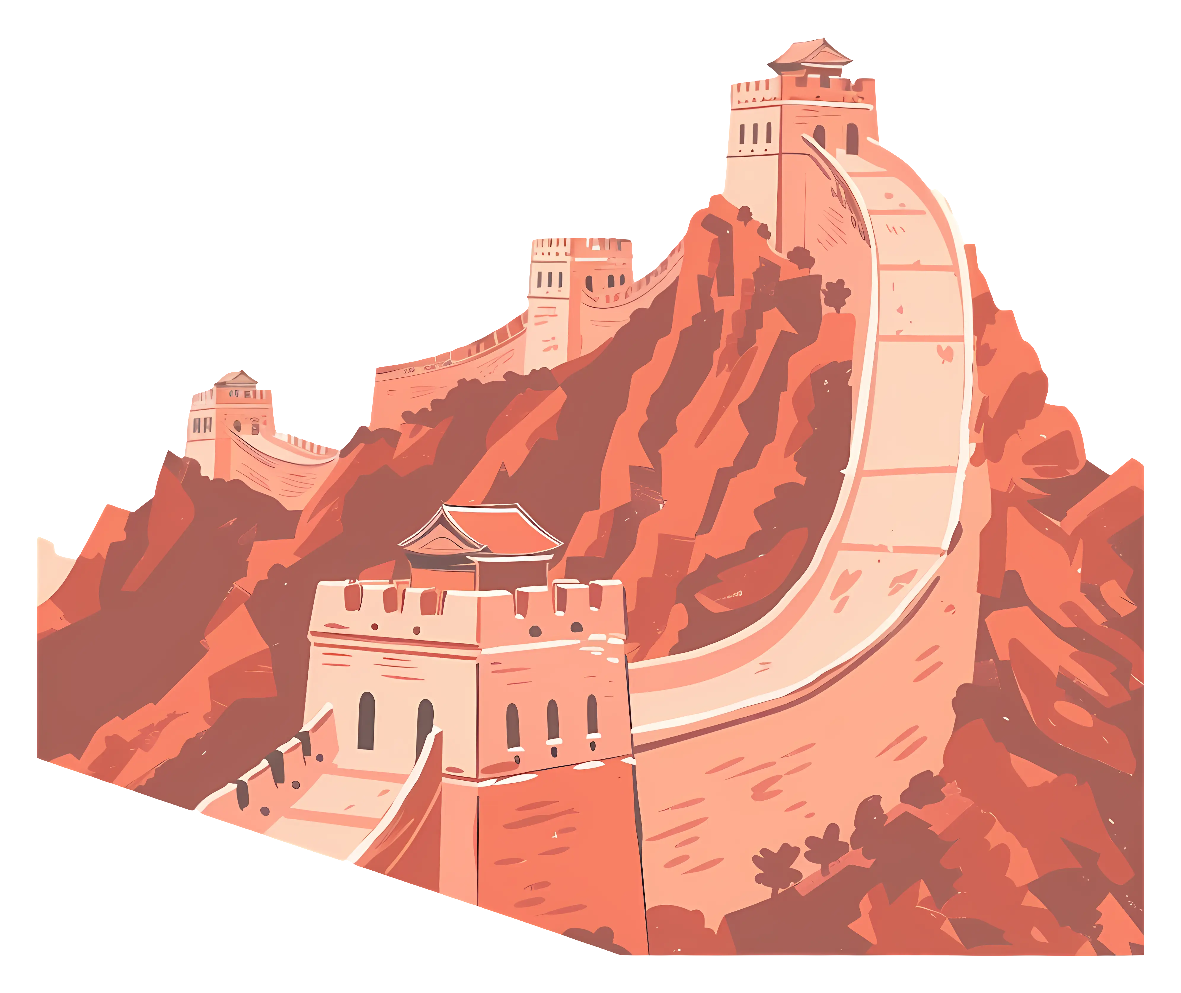 Great Wall of China Illustration