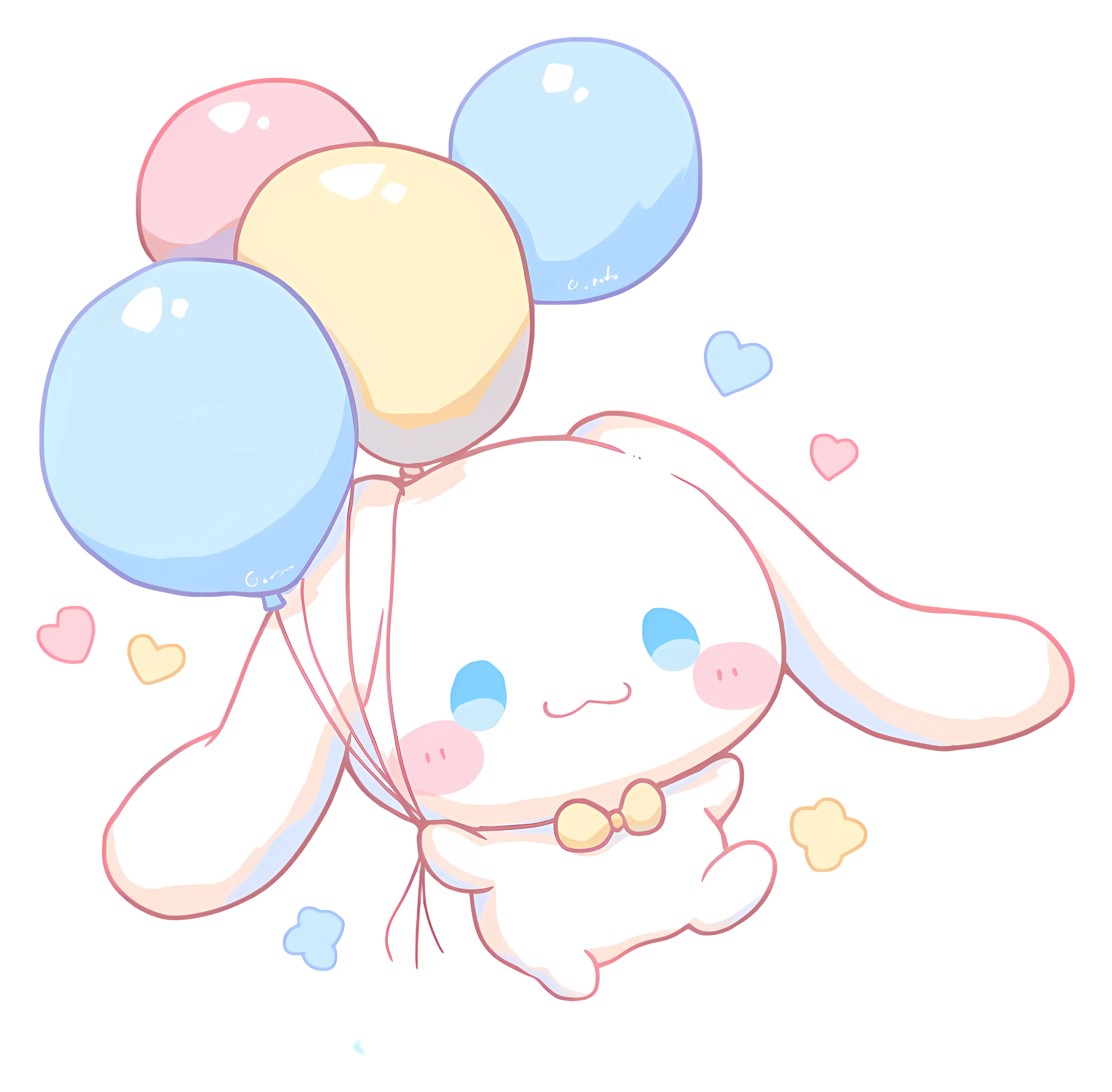 Cartoon Bunny with Balloons