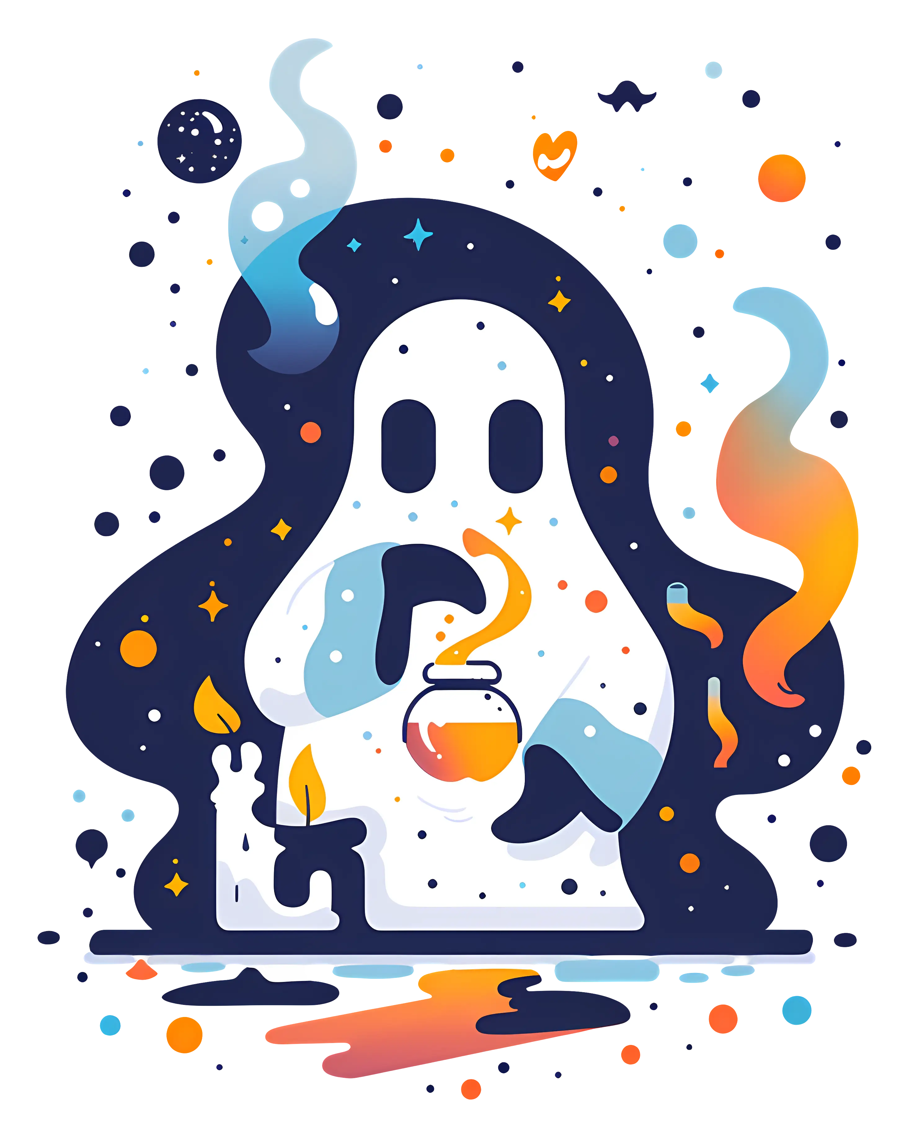 Spooky Ghost with Candles