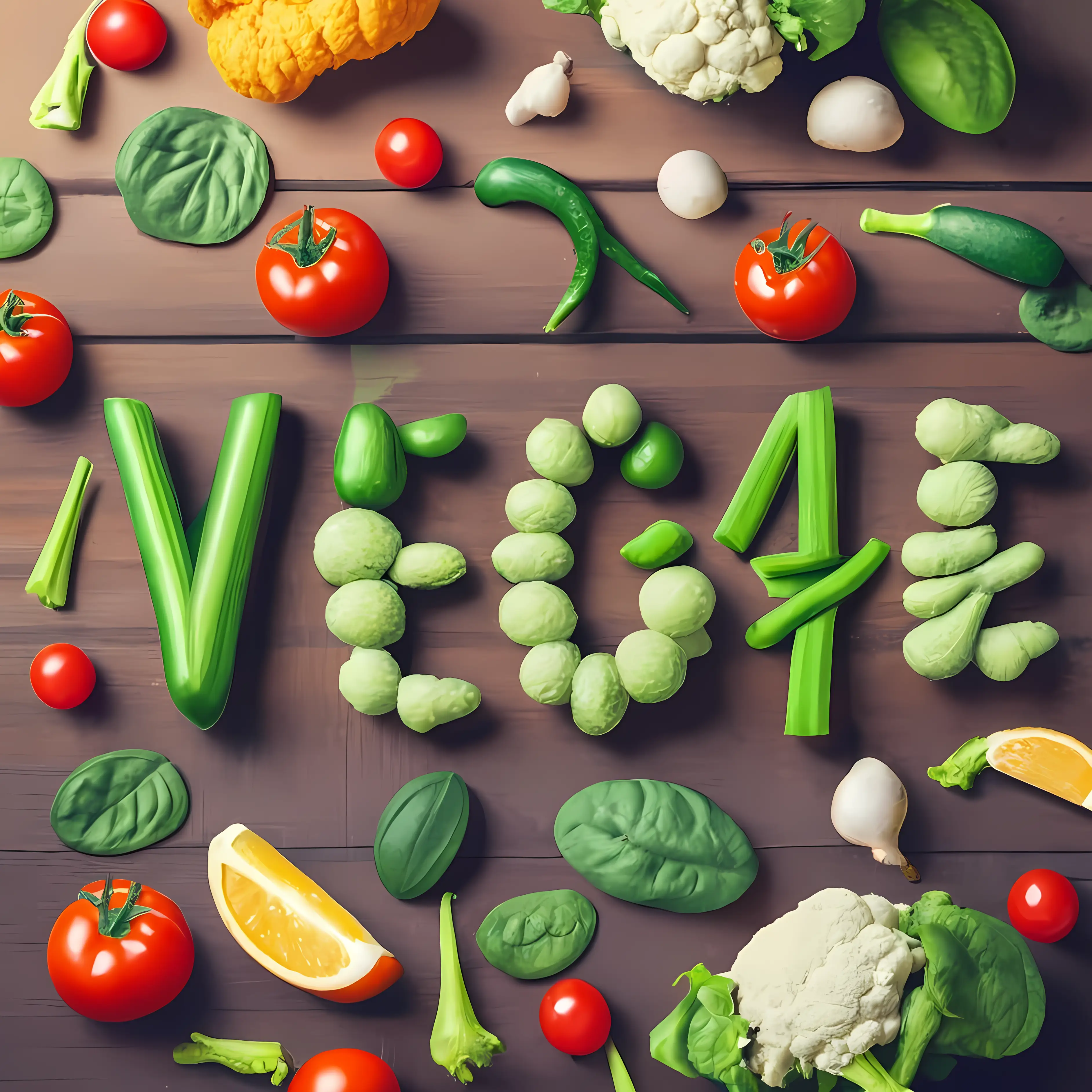 Creative Vegetable Art Spelling Vegan