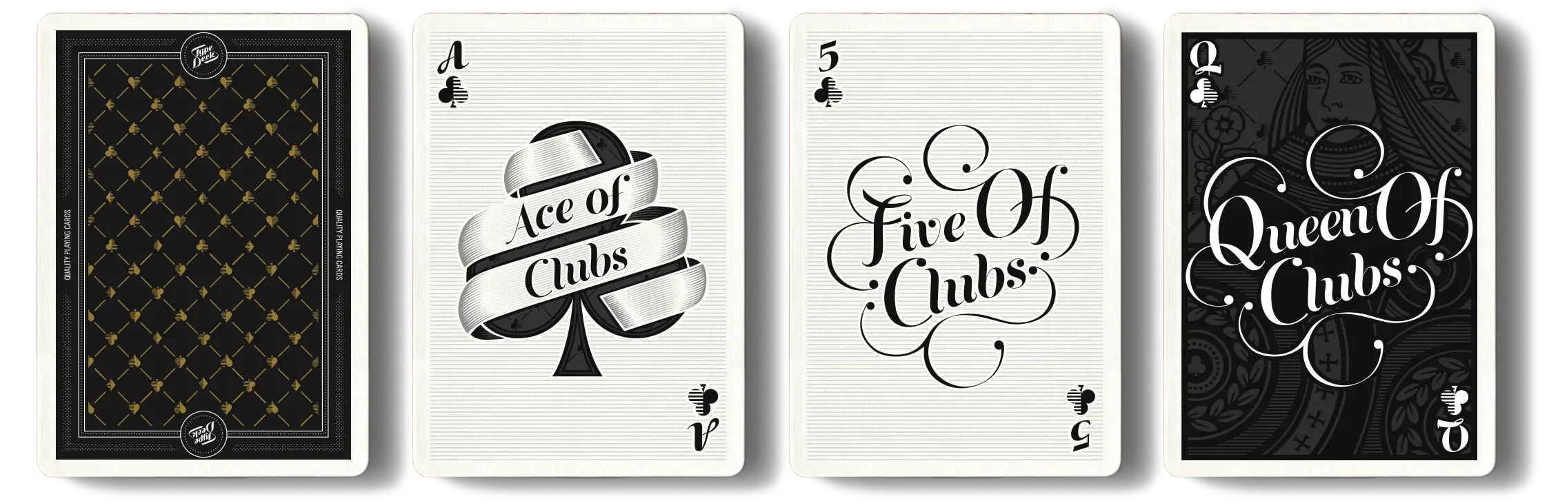 Playing Cards with Clubs Suit
