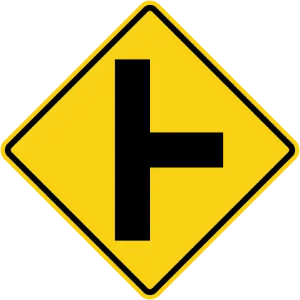 Yellow T-Intersection Road Sign
