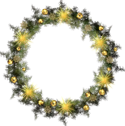 Golden Christmas Wreath Decoration