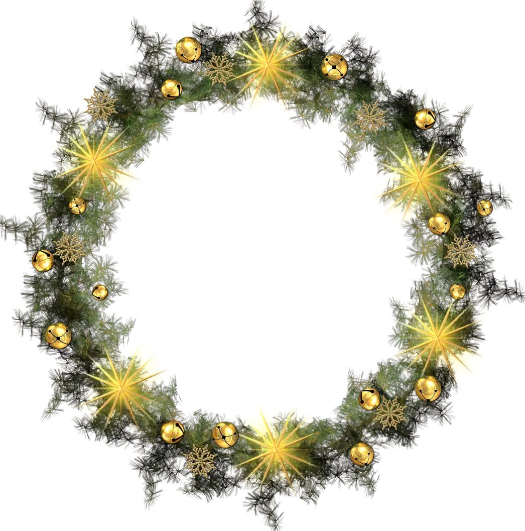 Golden Christmas Wreath Decoration