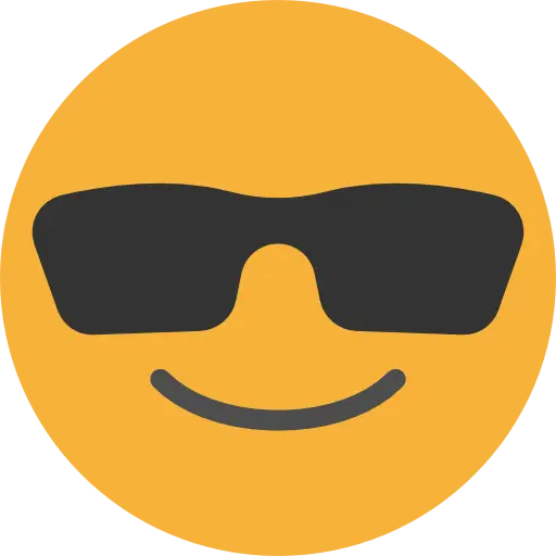 Cool Face Emoji with Sunglasses Depicting Relaxed Fun